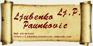 Ljubenko Paunković vizit kartica